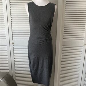 Brooks Brothers grey  Twist-Detail Sleeveless Midi Dress Sz xs